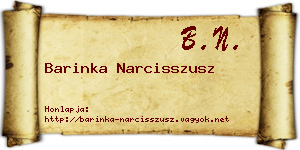 Barinka Narcisszusz névjegykártya